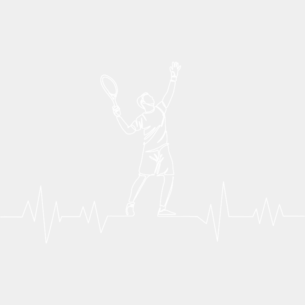 Serving Player, ECG Line B&W - Tennis DTF Transfers ready2transfer Light Color Design (See Imaging)