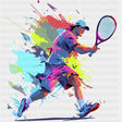 Serving, Watercolor Design - Tennis DTF Transfers ready2transfer