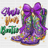 Shake Your Bootie, Boots - Mardi Gras DTF Transfers ready2transfer