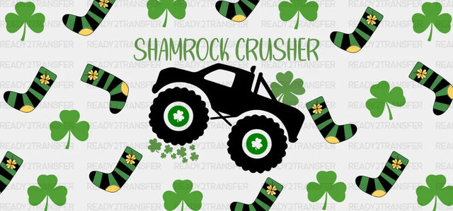 Shamrock Crusher Truck - St Patrick Cup Wrap Uv Sticker Permanent Dtf Decal
