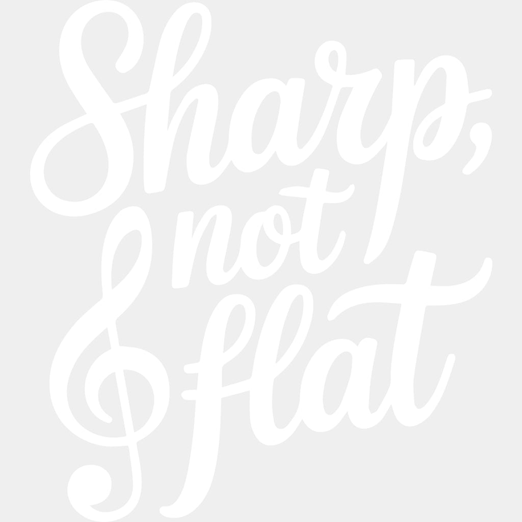 Sharp Not Flat - Music DTF Transfers ready2transfer Light Color Design (See Imaging)