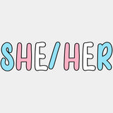 She / Her - Transgender DTF Transfers ready2transfer Light Color Design (See Imaging)