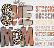 She Is Mom Cheetah Print - Mother’s Day DTF Transfer Adult Unisex - S & M (10’’) / Dark Color Design (See Imaging)