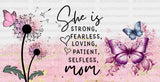 She Is Strong Colorful - Mom Cup Wrap Uv Sticker Permanent Dtf Decal