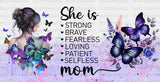 She Is Strong - Mom Cup Wrap Uv Sticker Permanent Dtf Decal