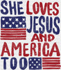 She Loves Jesus And America Too Red & Blue - 4th Of July DTF Transfer