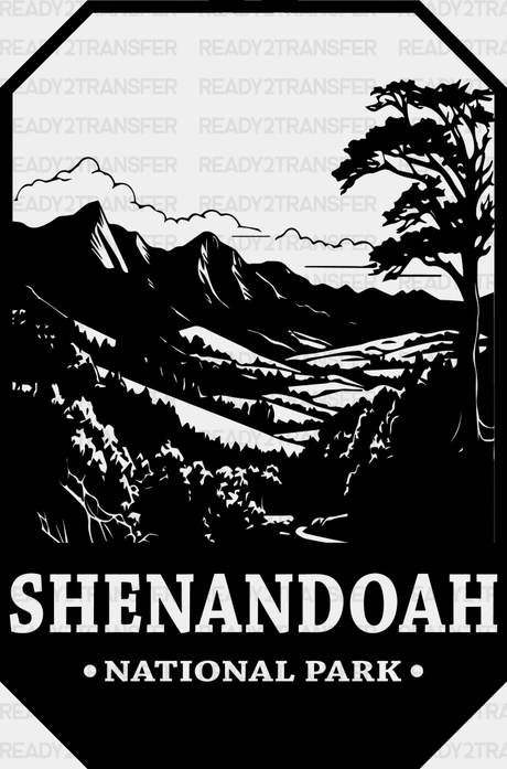 Shenandoah National Park Design - Parks Dtf Transfers Adult Unisex S & M (10’) / Black