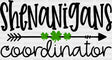 Shenanigans Coordinator St. Patrick’s Day Dtf Heat Transfer Saint Patricks Design St Paddys