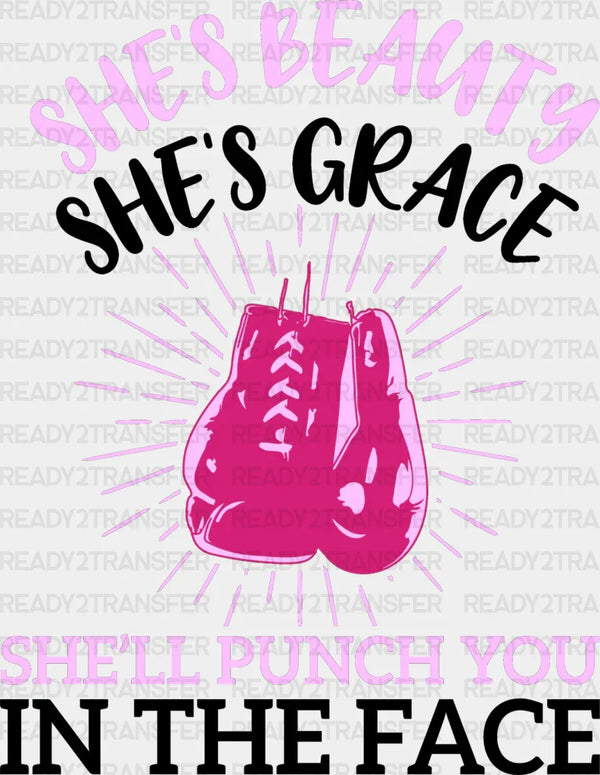 She's Beauty She's Grace - Boxing DTF Heat Transfer