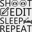 Shoot Edit Sleep Repeat - Photography DTF Transfers ready2transfer Dark Color Design (See Imaging)