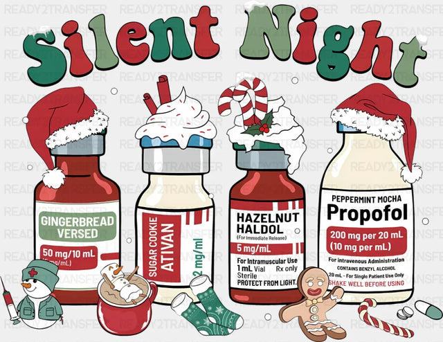 Silent Night Christmas DTF Transfer