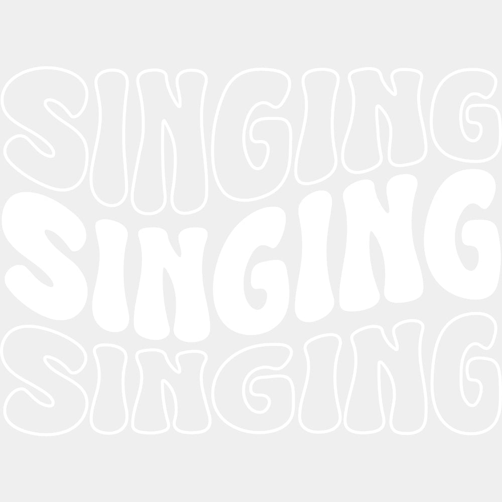 Singing, Wavy B&W Design - Singing DTF Transfers ready2transfer Light Color Design (See Imaging)