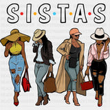Sistas Blm Dtf Transfer Adult Unisex - S & M (10’) / Black