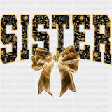 Sister, Black & Gold, White & Blue - Sister DTF Transfers ready2transfer Dark Color Design (See Imaging)