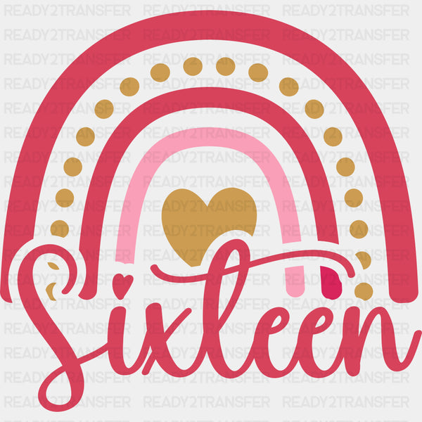 Sixteen, Rainbow - Sweet 16 DTF Transfers