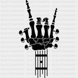 Skeleton Guitar Headstock - Music DTF Transfers ready2transfer Dark Color Design (See Imaging)