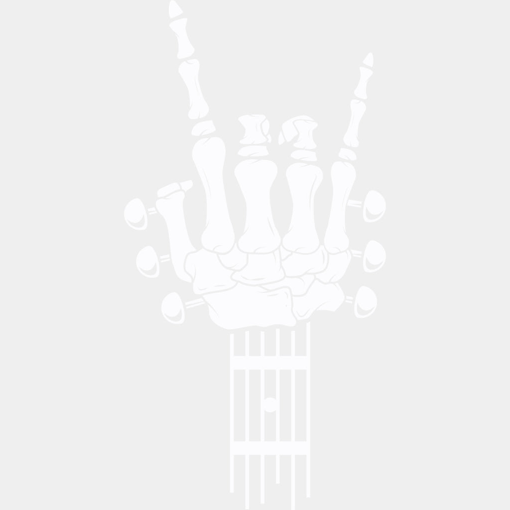 Skeleton Guitar Headstock - Music DTF Transfers ready2transfer Light Color Design (See Imaging)