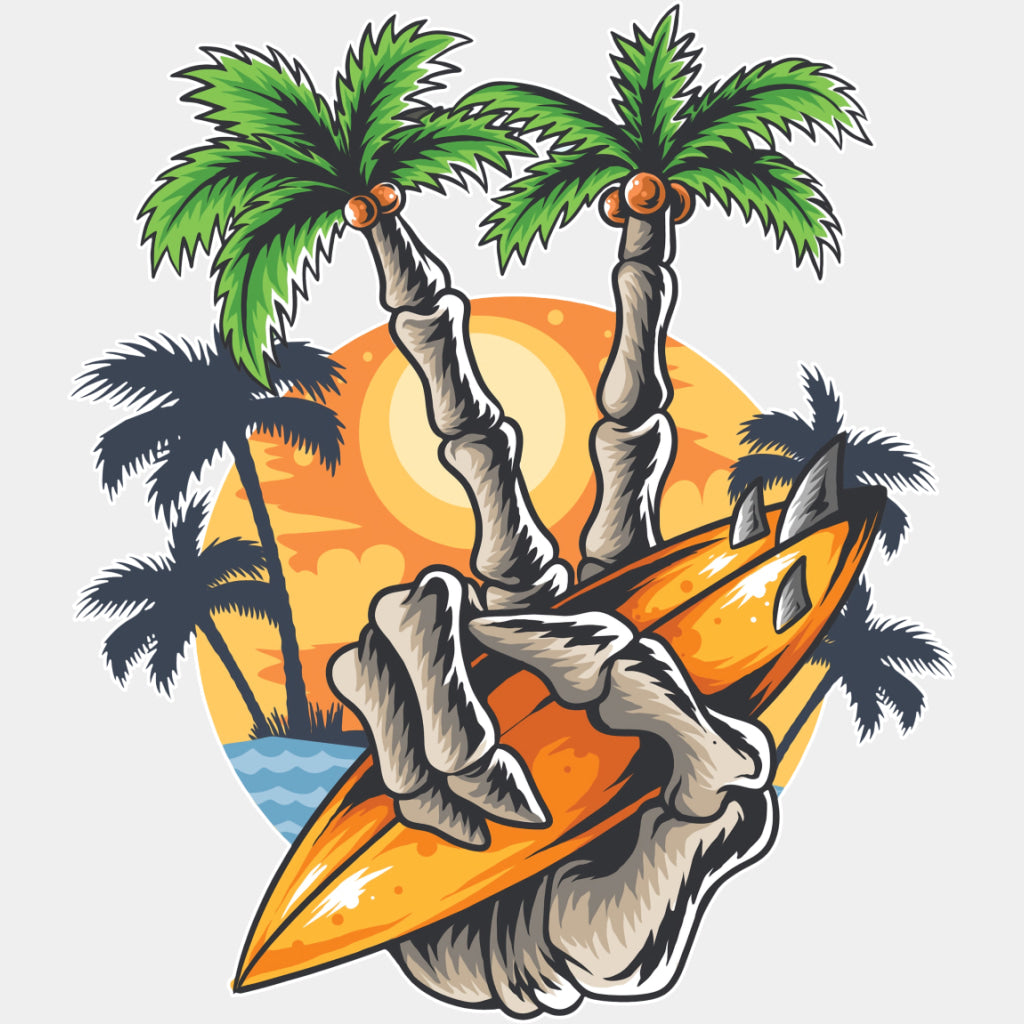 Skeleton Peace Sign - Surfing DTF Transfers ready2transfer Light Color Design (See Imaging)