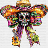 Skeleton Ribbon Guitar - Cinco De Mayo DTF Transfer