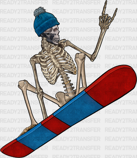 Skeleton Snowboard Design - Iron On Dtf Transfer