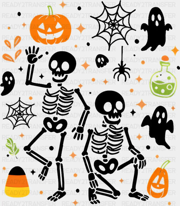 Skeletons, Pumpkins, Spiders, Ghosts - Halloween DTF Transfer
