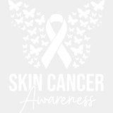 Skin Cancer Awareness Ribbon & Butterflies - Melanoma DTF Transfers - Adult Unisex - S & M (10’’) / Light Color Design