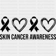 Skin Cancer Awareness Ribbons & Hearts - Melanoma DTF Transfers - Adult Unisex - S & M (10’’) / Dark Color Design (See