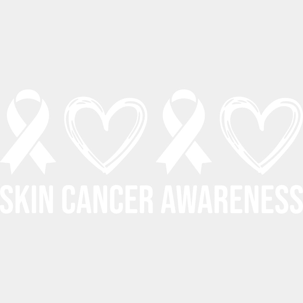 Skin Cancer Awareness Ribbons & Hearts - Melanoma DTF Transfers - Adult Unisex - S & M (10’’) / Light Color Design (See