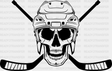 Skull Hockey Design - Dtf Heat Transfer Adult Unisex S & M (10’’) / Black