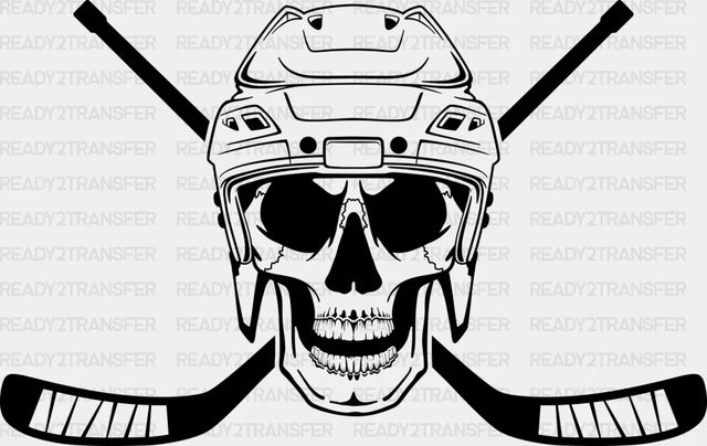 Skull Hockey Design - Dtf Heat Transfer Adult Unisex S & M (10’’) / Black