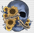 Skull With Flowers Dtf Transfer