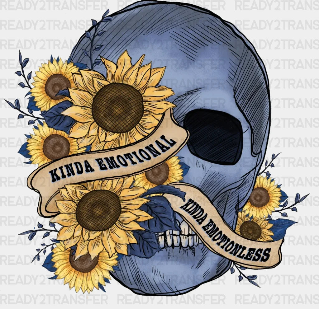 Skull With Flowers Dtf Transfer