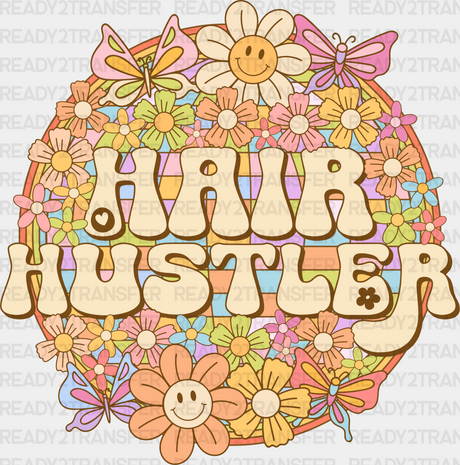 Smile Face Hair Hustler Design - Stylist Dtf Heat Transfer