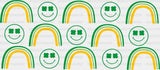 Smiley And Green Rainbows - St Patrick Cup Wrap Uv Sticker Permanent Dtf Decal