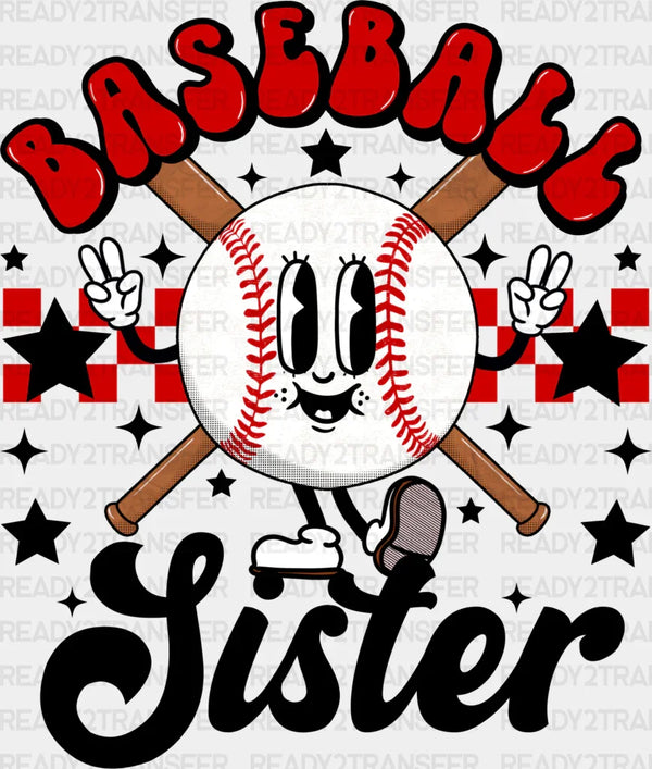 Smiley Baseball Sister - Baseball DTF Heat Transfer