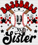 Smiley Baseball Sister - Baseball DTF Heat Transfer ready2transfer White