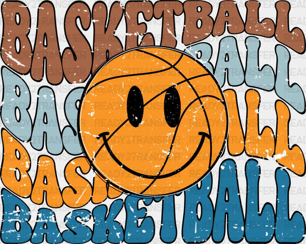 Smiley Basketball Design - Basketball DTF Heat Transfer