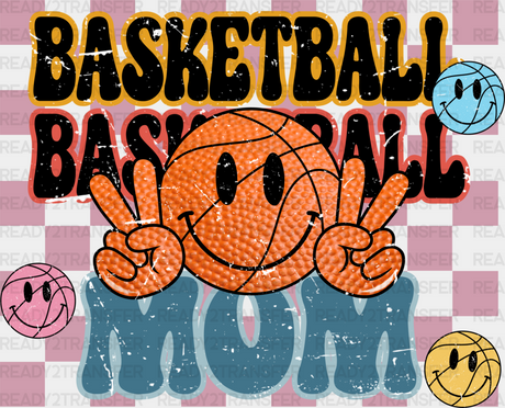 Smiley Basketball Mom Design - Dtf Heat Transfer