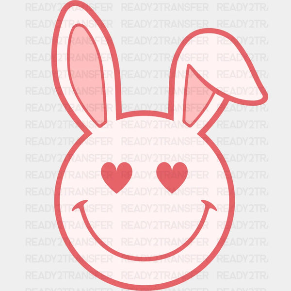 Smiley Bunny Easter DTF Heat Transfer, Easter Design