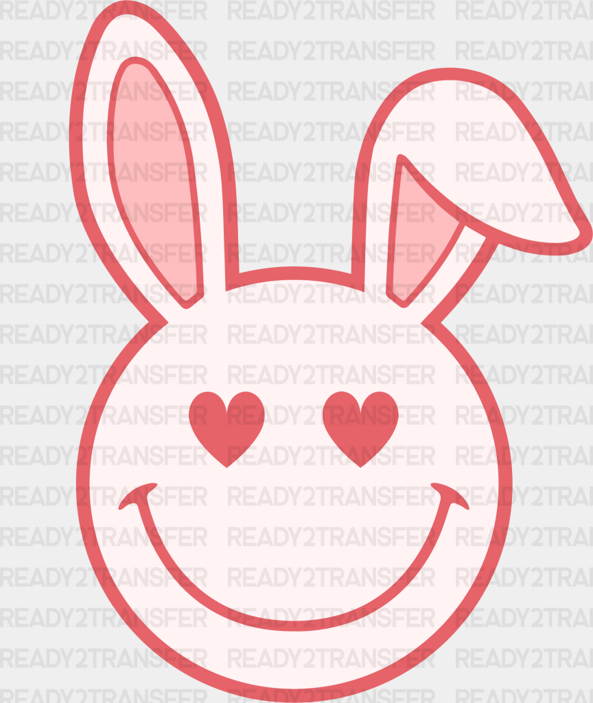 Smiley Bunny Easter Dtf Heat Transfer Design