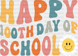 Smiley Face Happy 100Th Day Of School Dtf Transfer