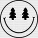 SMILEY FACE TREE DTF Transfer ready2transfer Black