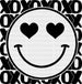 SMILEY FACE XOXO DTF Transfer ready2transfer Black