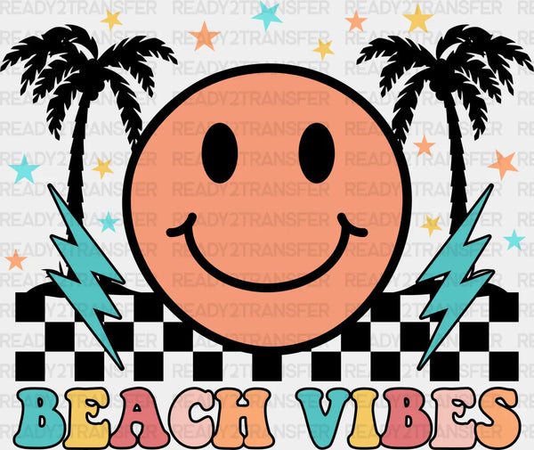 Smiley Palms Beach Vibes Summer DTF Transfer