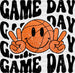 Smiley Peace Sign Game Day Design - Basketball DTF Heat Transfer ready2transfer Black