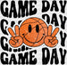 Smiley Peace Sign Game Day Design - Basketball DTF Heat Transfer ready2transfer White
