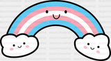 Smiley Rainbow Design - Transsexual Iron On Dtf Transfer