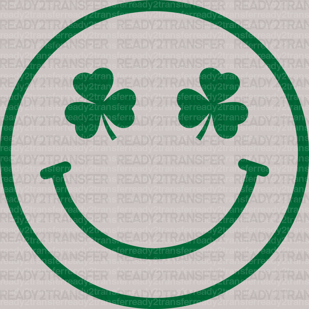 Smiley St. Patrick's Day DTF Heat Transfer, Saint Patricks Day Design, St Paddys Day DTF - ready2transfer