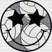 Smiley Star Eyes Design - Volleyball DTF Heat Transfer ready2transfer Black