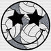 Smiley Star Eyes Design - Volleyball DTF Heat Transfer ready2transfer White